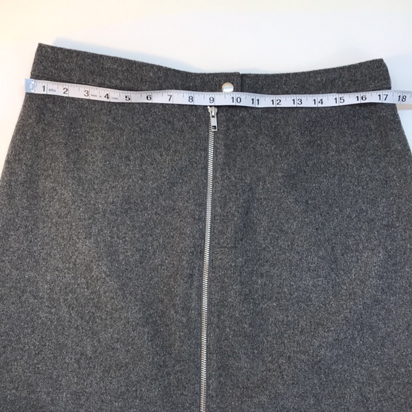Madewell Gray Wool Mini Skirt with Full Length Front Zipper Size 12 - Picture 7 of 10